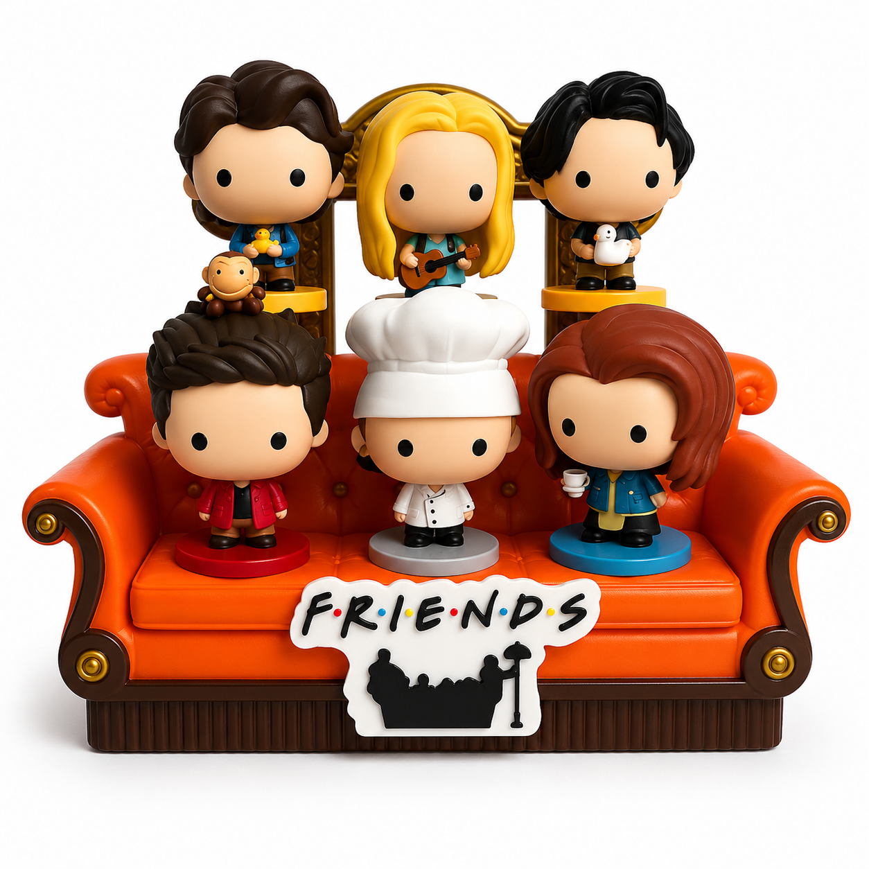 Sofá Central Perk Friends para Bonecos McDonald's – Edição Premium